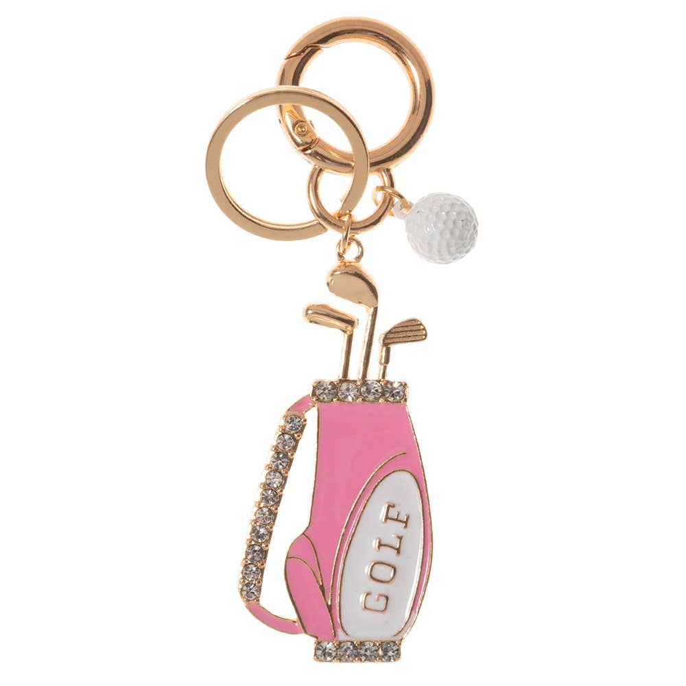 Pink Golf Bag Keychain