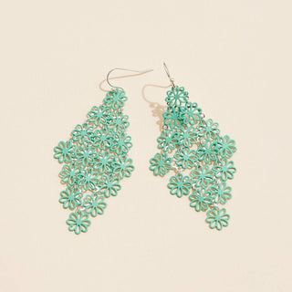 Filigree Floral Earrings Turquoise