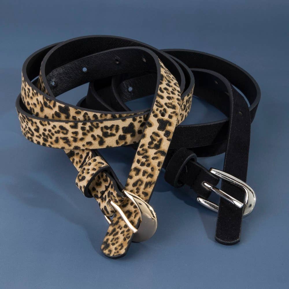 Black Leopard Belt Set