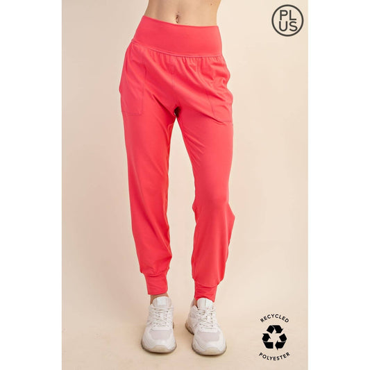 Curvy Soft Joggers Flamingo