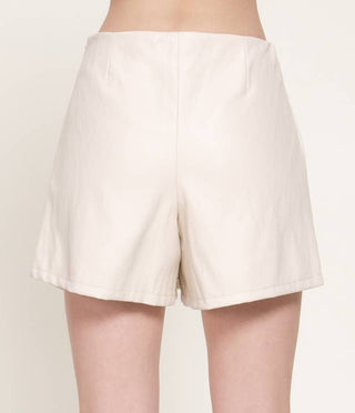 The Soft Spot Faux Leather Skort Ivory