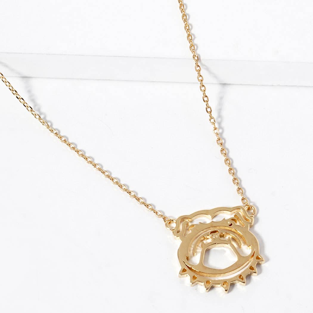 Bulldog Cutout Necklace