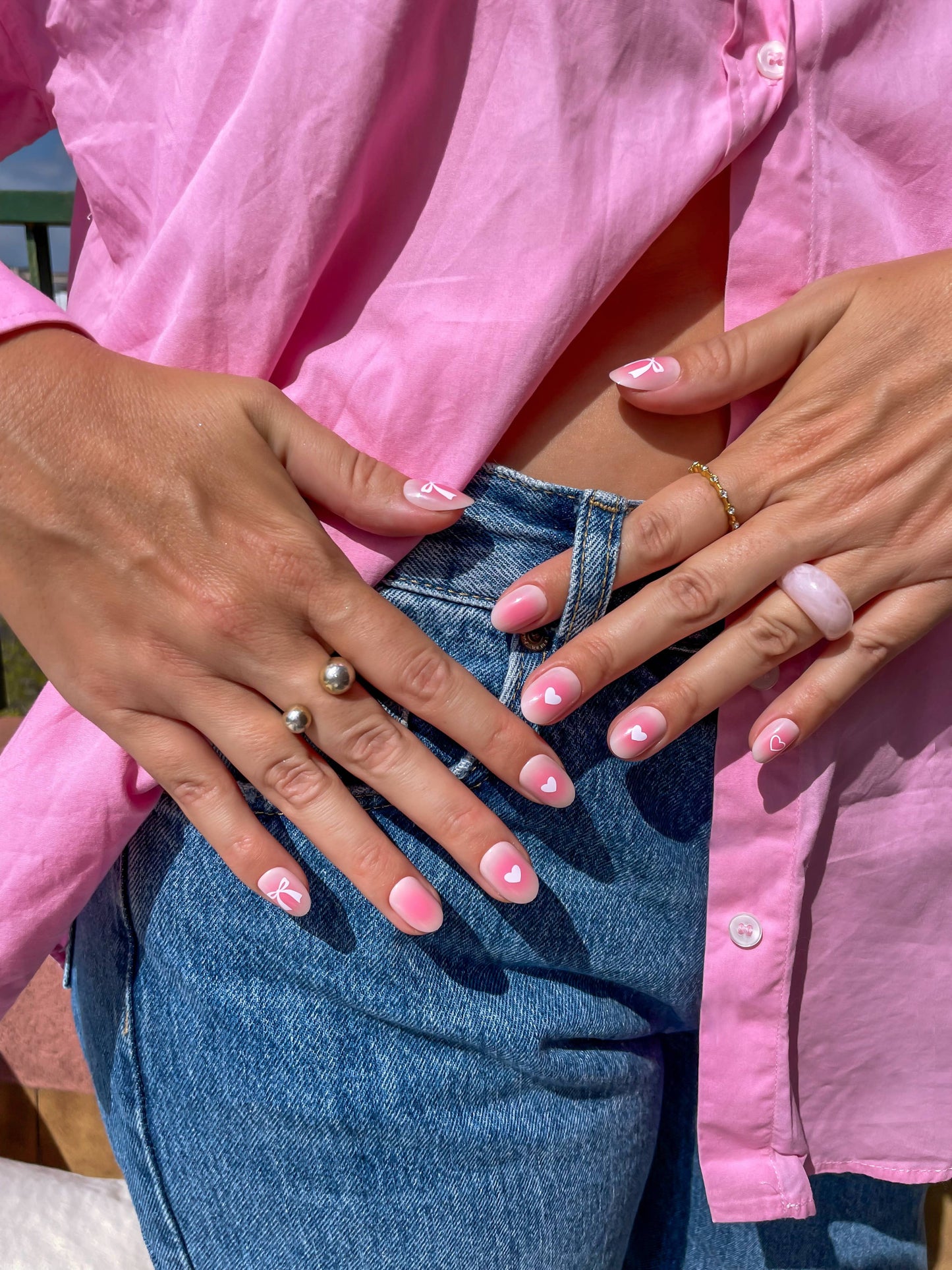 Blushing Bows Press-On Nails