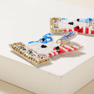 Pawtriotic Beaded Earrings