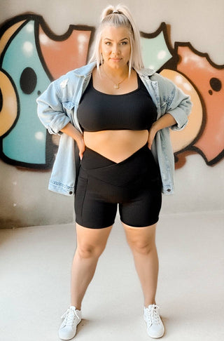 Max Sculpt Ribbed Biker Shorts