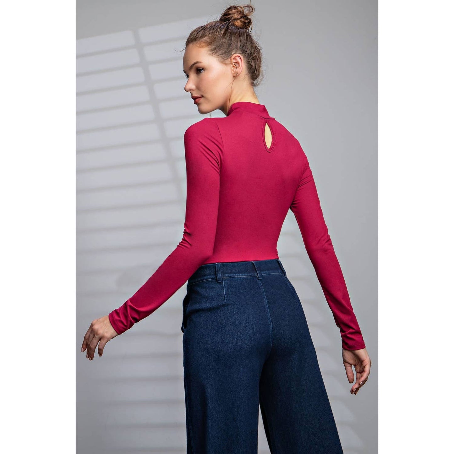 Curvy Butter Stretch Bodysuit Wine