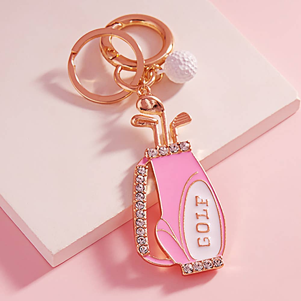 Pink Golf Bag Keychain