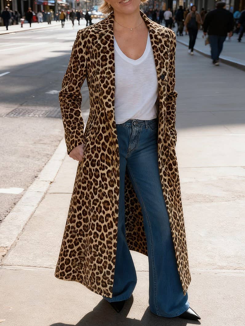 Leopard Long Cardigan Jacket