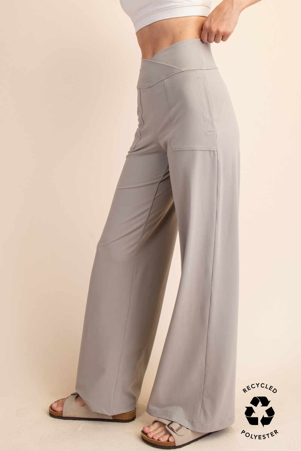 V Waist Soft Pants Stone