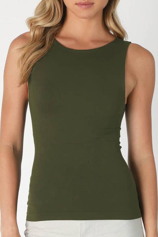 Boat Neck Tank Green