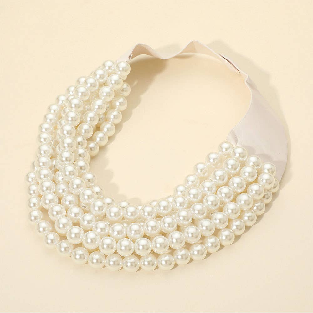 Pearls Statement Necklace Ivory