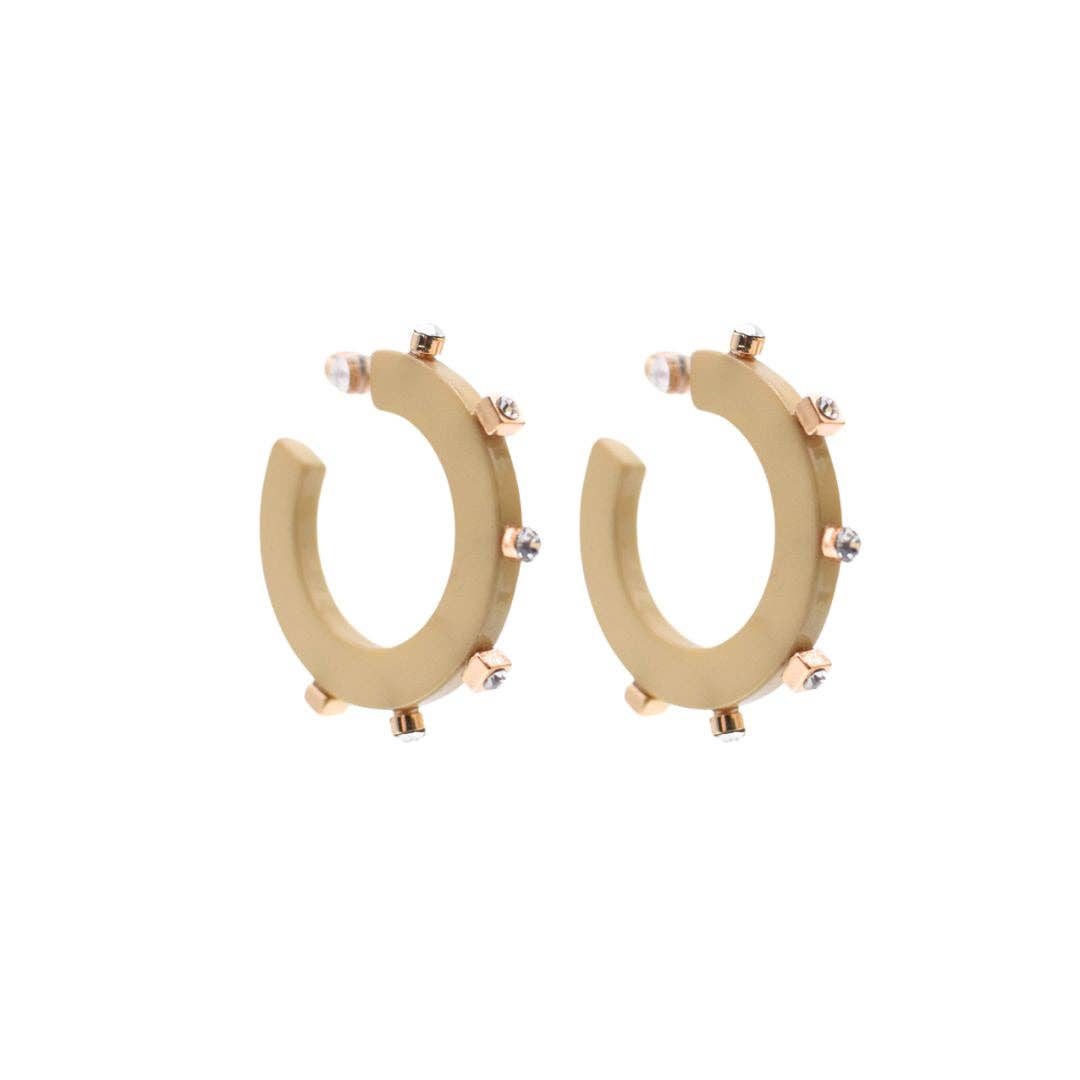 City Girl Jewel Hoop - Cream