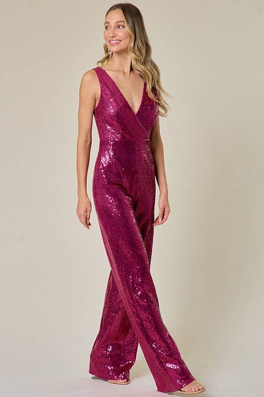 Sequin Jumpsuit Magenta
