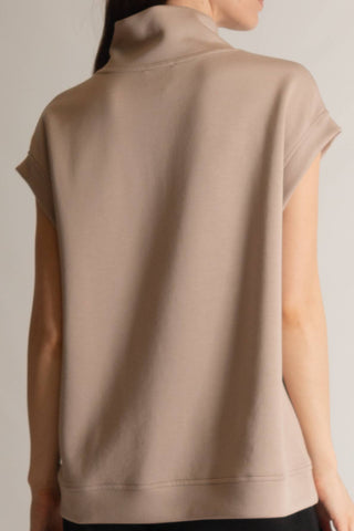 Luxe Mock Neck Top Taupe