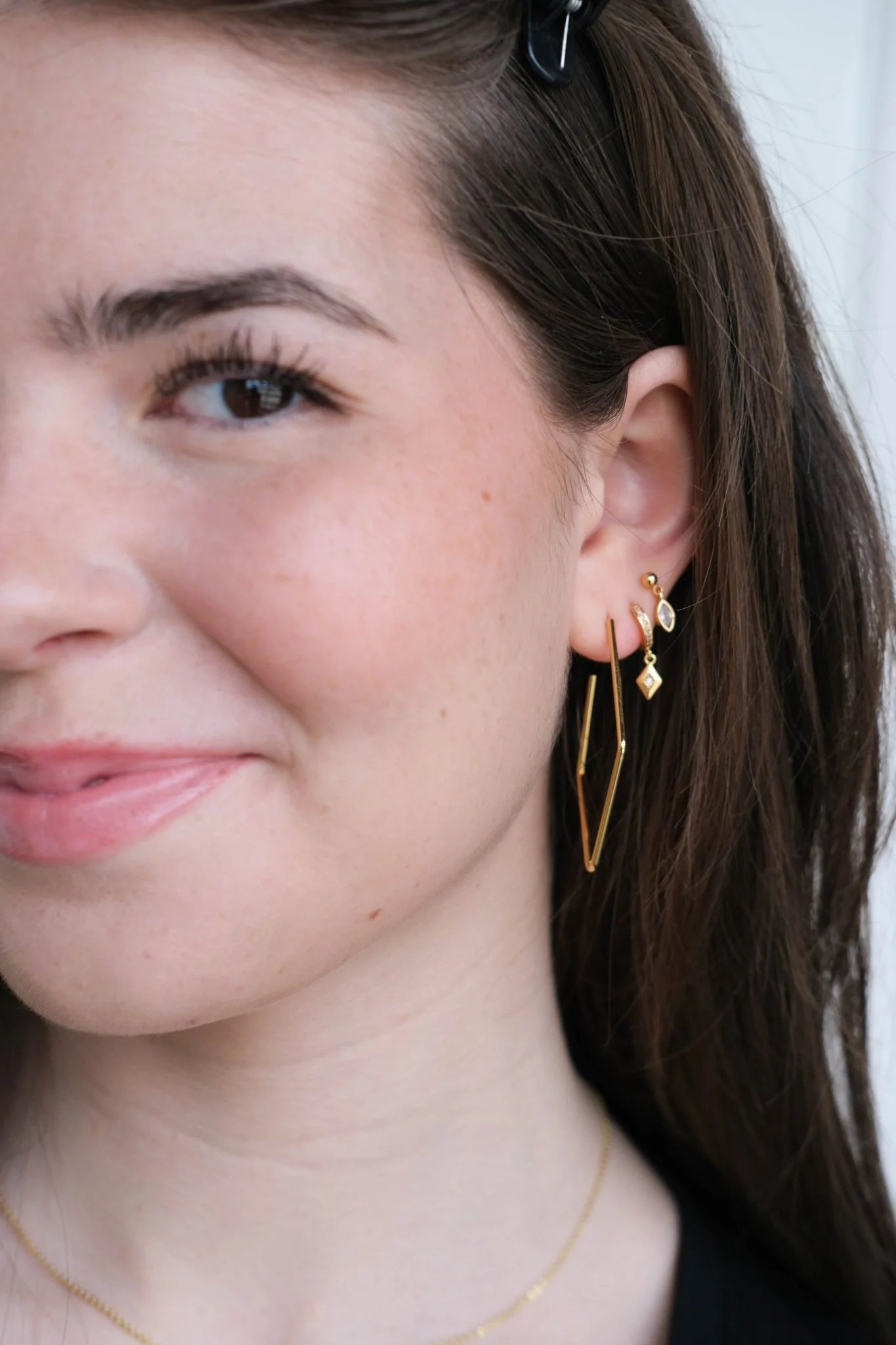 Diamond Hoops Gold