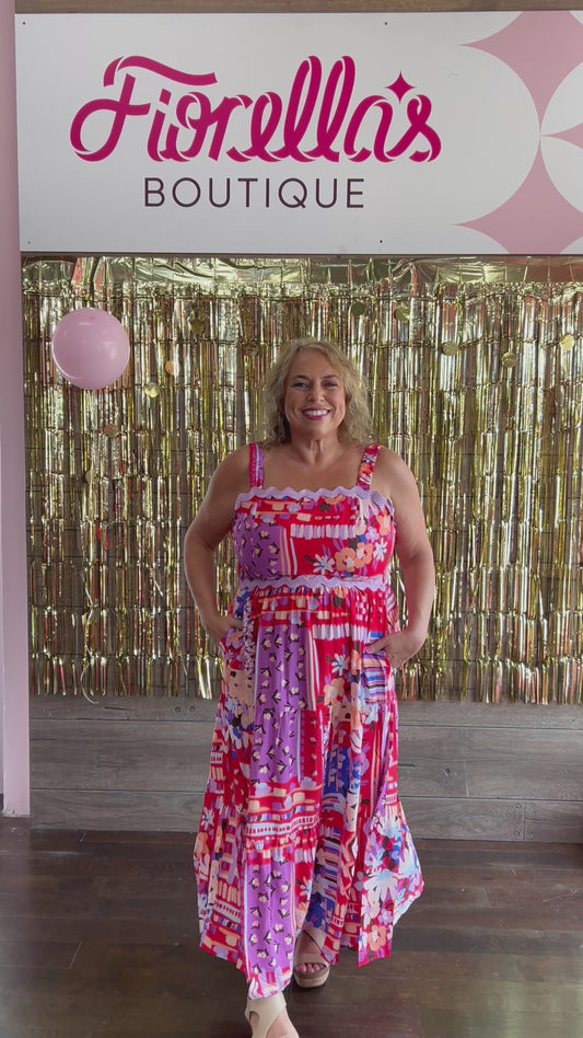 Curvy Pink Tropics Dress
