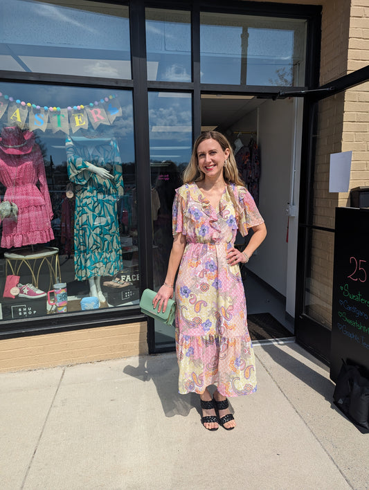 Pink Yellow Maxi Dress
