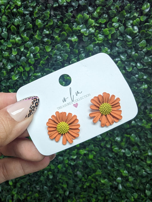 Spring Flowers Studs Orange