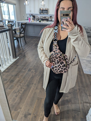 Cheetah Brown Sling Backpack