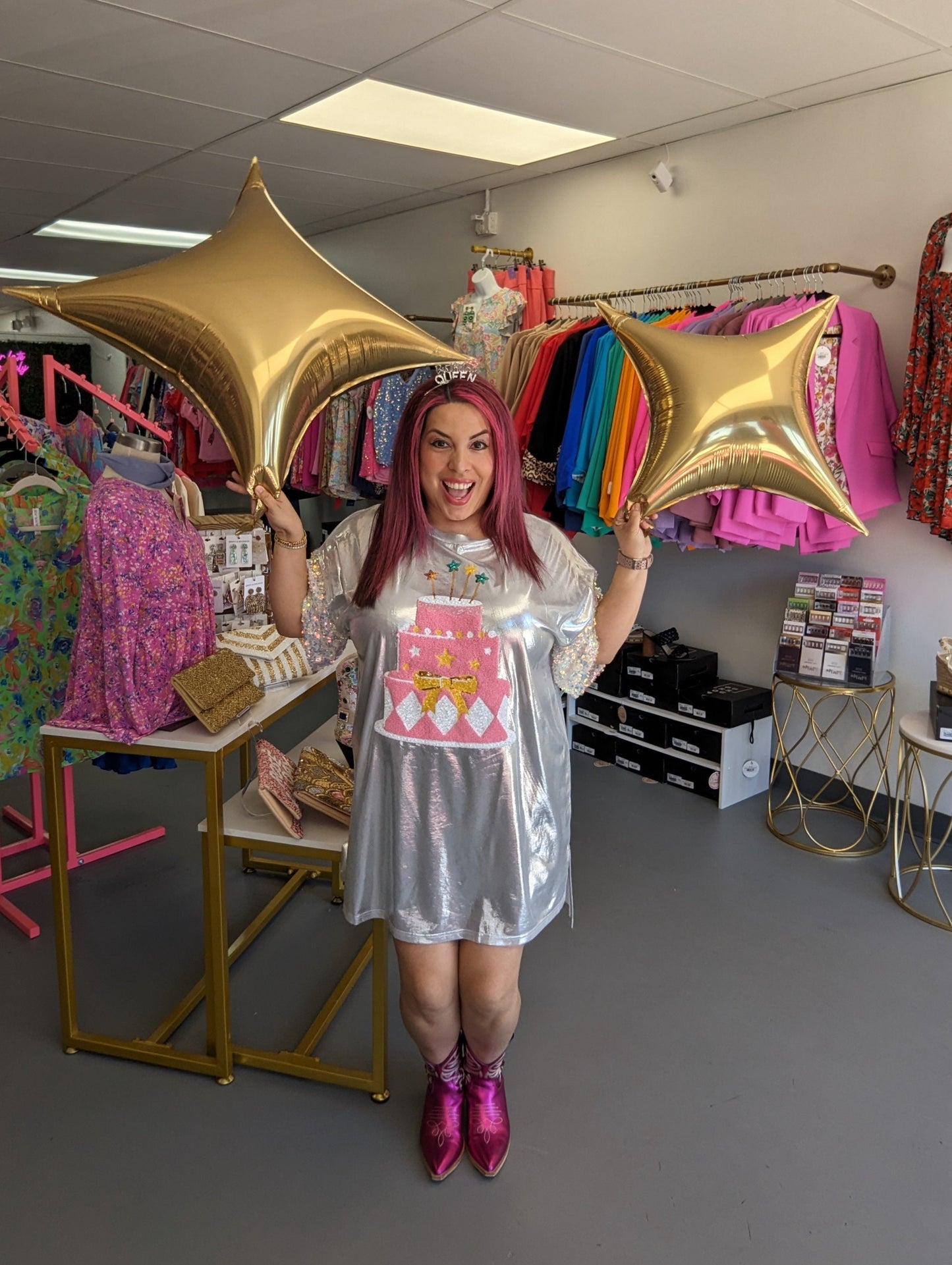 Birthday Cake Sequin Shirt Dress – Fiorella's Boutique