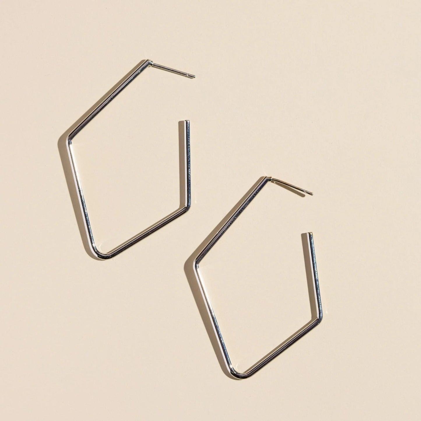 Diamond Hoops Silver