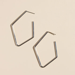 Diamond Hoops Silver