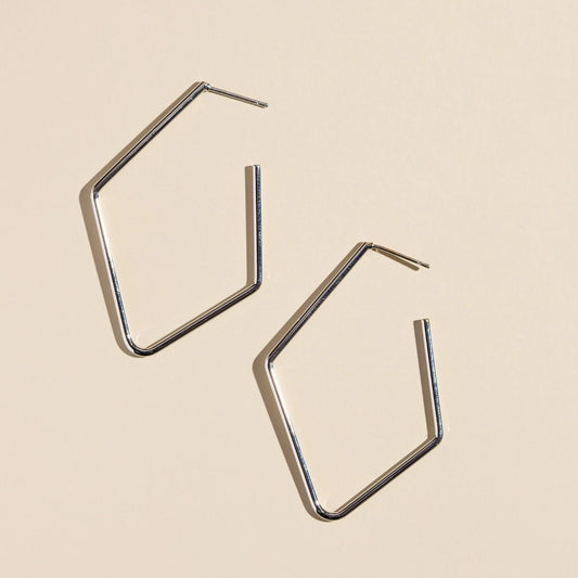 Diamond Hoops Silver