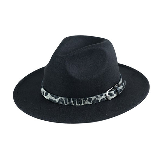 Felt Hat Black Leopard