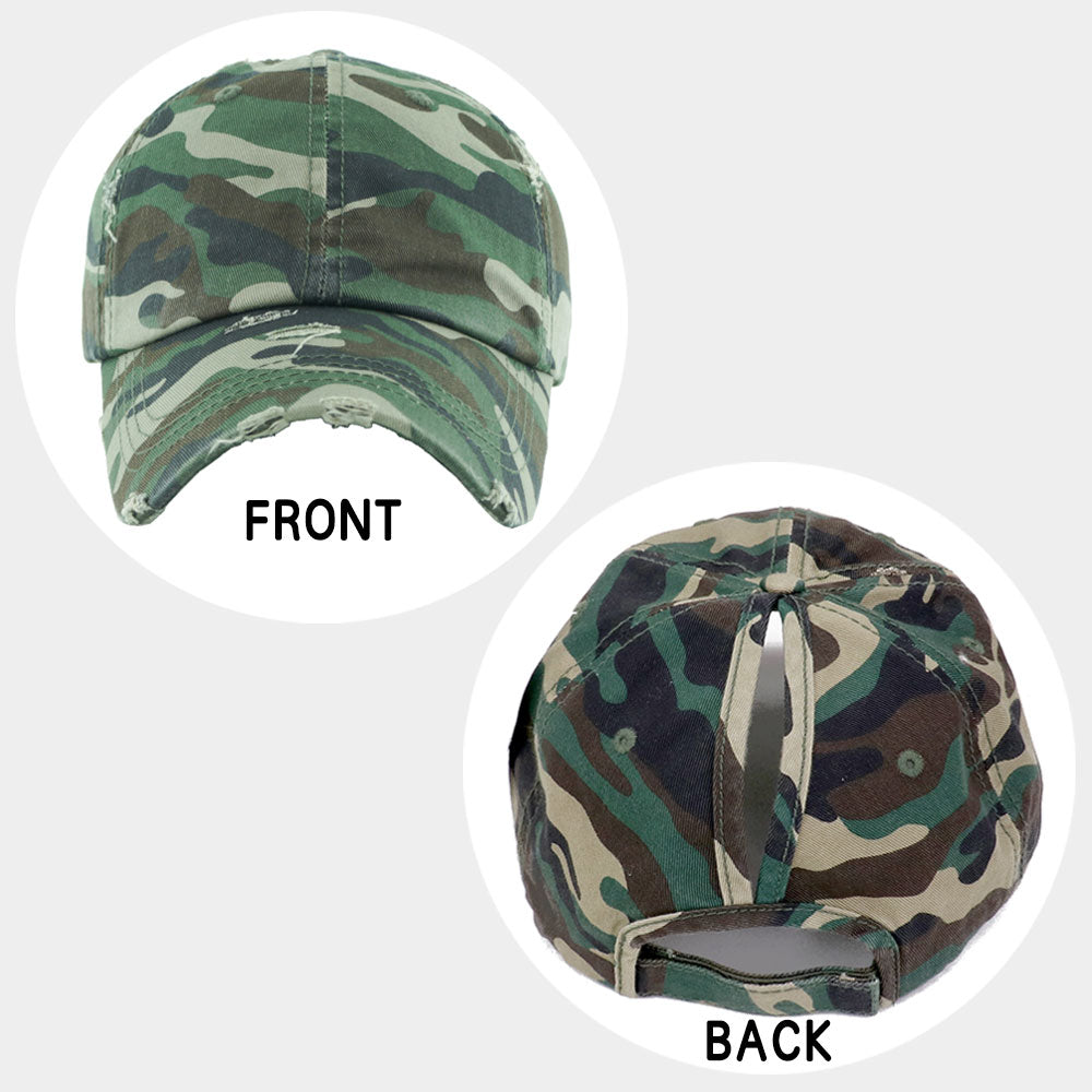 Ponytail Cap - Camo