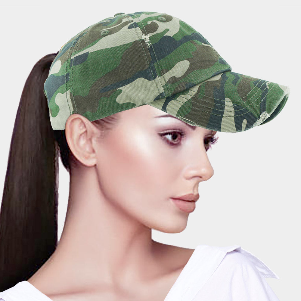 Ponytail Cap - Camo