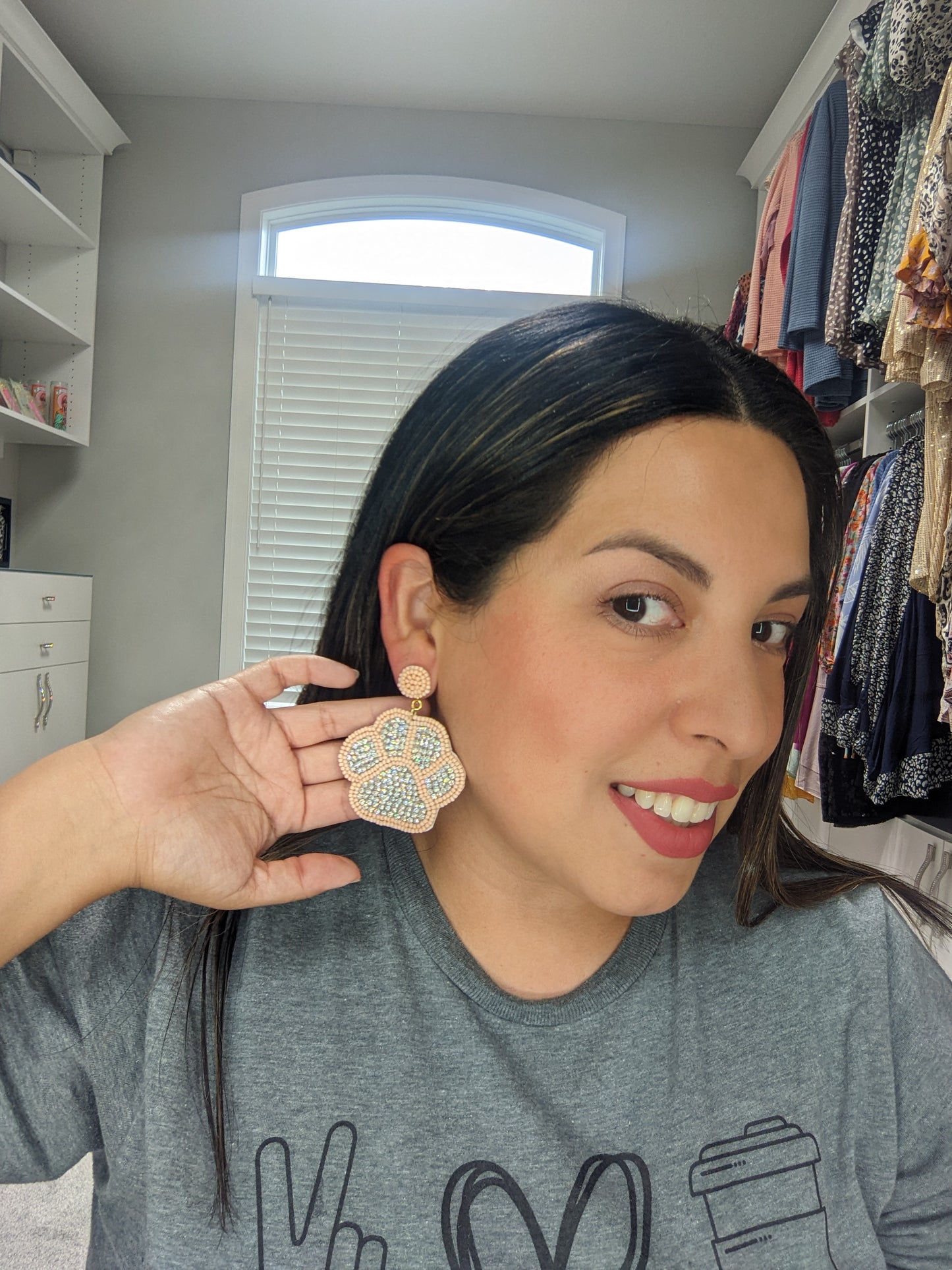 Oversized Sparkly Paw Earrings
